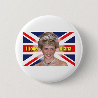 Badge Rond 5 Cm I Love Princess Diana