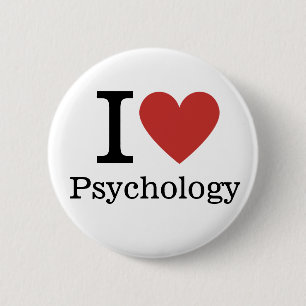 Badge Rond 5 Cm I ❤️ Love Psychology PIN BOUTON