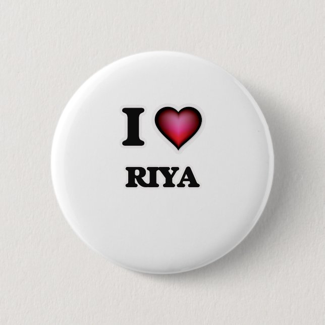 Badge Rond 5 Cm I Love Riya (Devant)