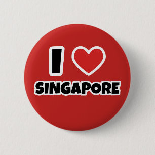 Badge Rond 5 Cm I love Singapore