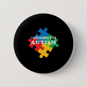 Badge Rond 5 Cm I Love Someone With Autism