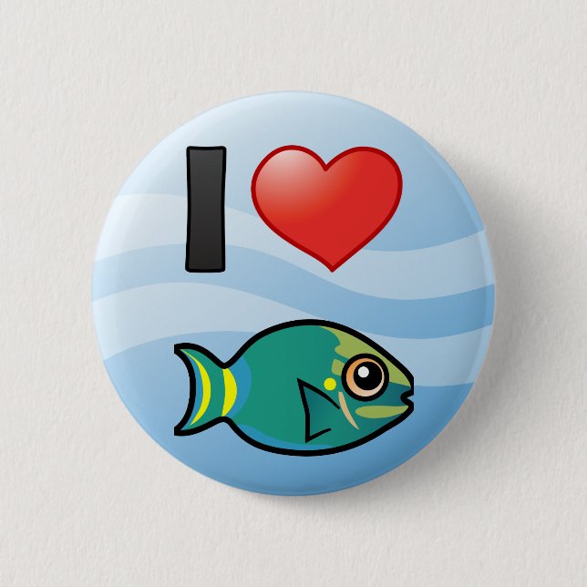 Badge Rond 5 Cm I Love Stoplight Parrotfish (Devant)