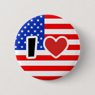 Badge Rond 5 Cm I love the États-Unis