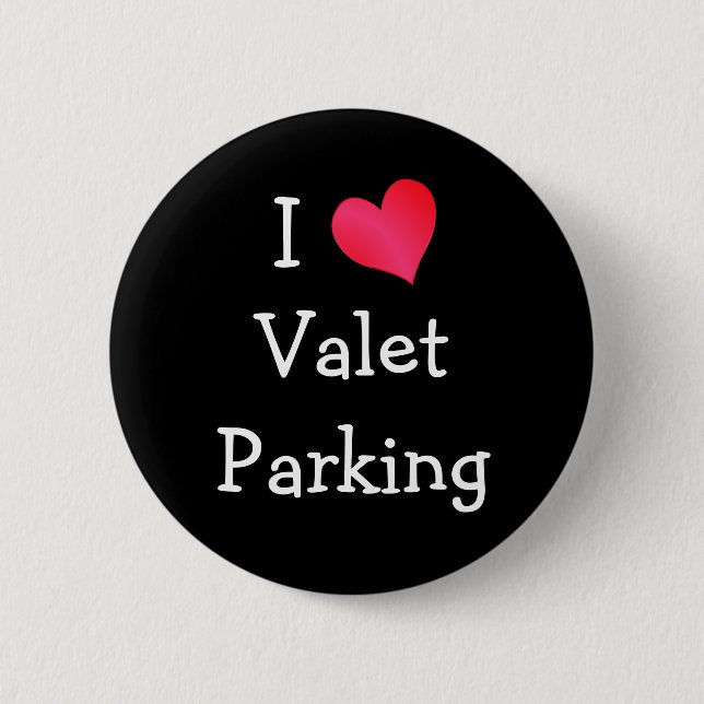 Badge Rond 5 Cm I Love Valet Parking (Devant)