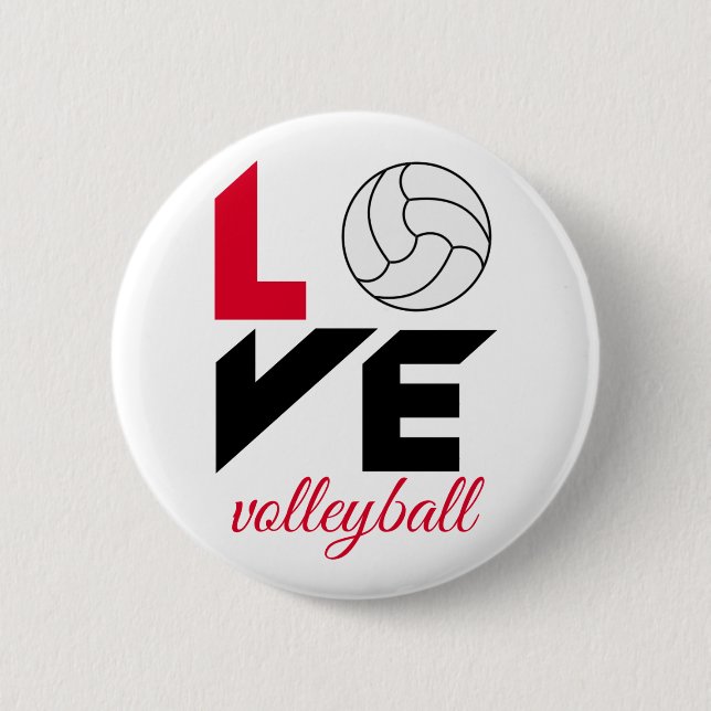 Badge Rond 5 Cm I Love volleyball (Devant)