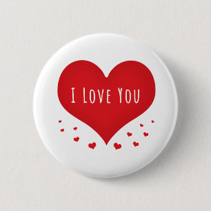 Badge Rond 5 Cm I love you hearts
