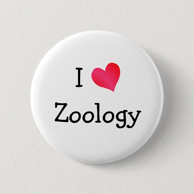 Badge Rond 5 Cm I Love Zoology (Devant)