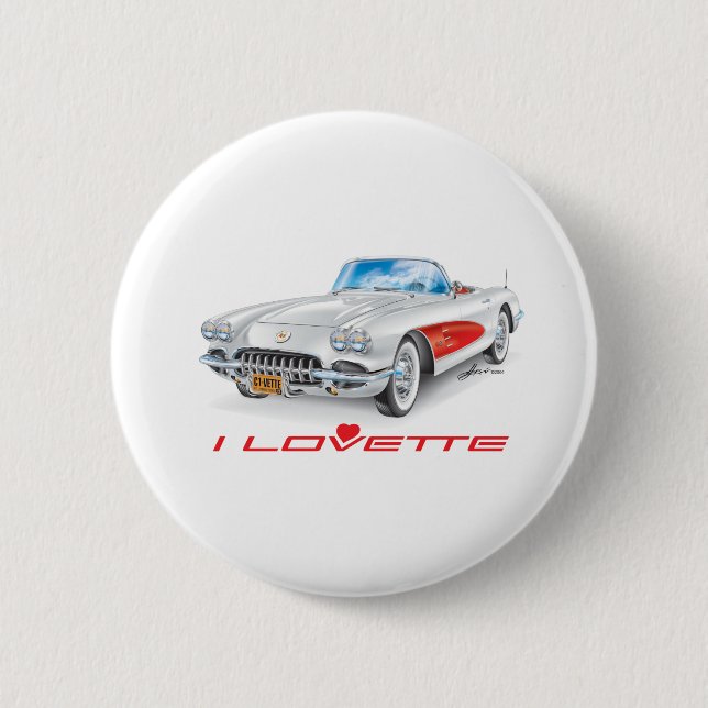 BADGE ROND 5 CM I LOVETTE UNIQUE CONCEPTION DE VOITURE (Devant)