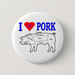 BADGE ROND 5 CM I LUV PORK