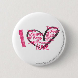 Badge Rond 5 Cm I magenta de graffiti de coeur