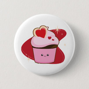 Badge Rond 5 Cm I petits gâteaux de coeur