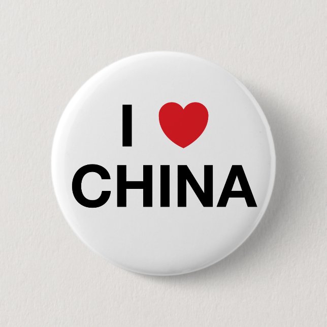 Badge Rond 5 Cm I Pin d'insigne de la CHINE de COEUR (Devant)
