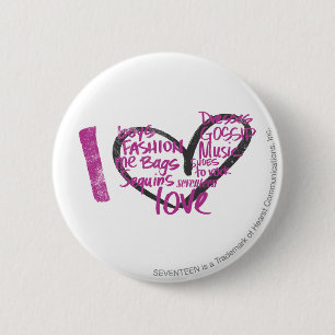 Badge Rond 5 Cm I pourpre de graffiti de coeur