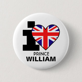 Badge Rond 5 Cm I prince William Button de coeur