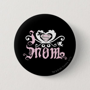 Badge Rond 5 Cm I rose de maman de coeur