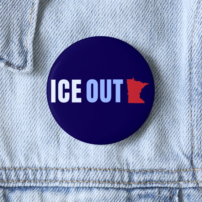 Badge Rond 5 Cm ICE OUT Anti Trump (Créateur téléchargé)