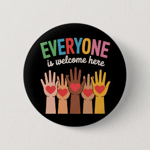 Badge Rond 5 Cm Ici, tout le monde est le bienvenu