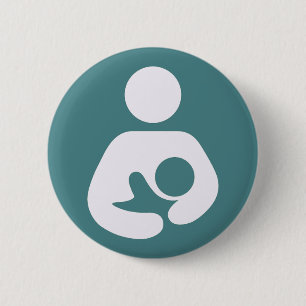 Badge Rond 5 Cm Icône Allaitement - Mauve