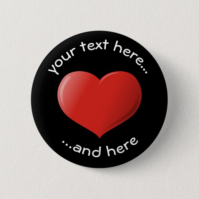 Badge Rond 5 Cm Icône Coeur 3D (Devant)