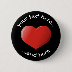 Badge Rond 5 Cm Icône Coeur 3D