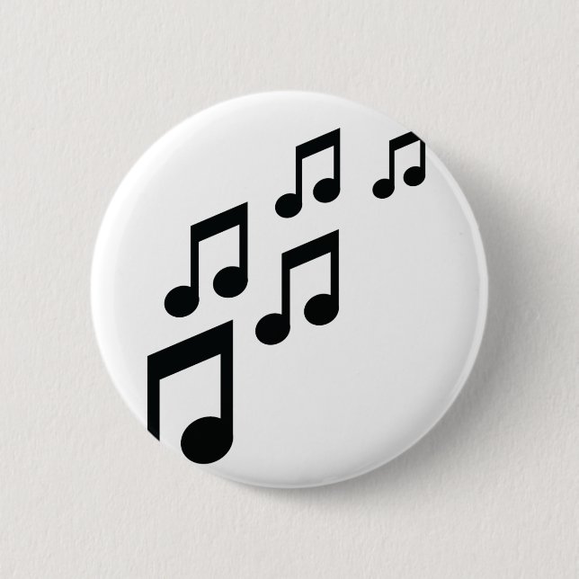 Badge Rond 5 Cm icône de notes de musique (Devant)