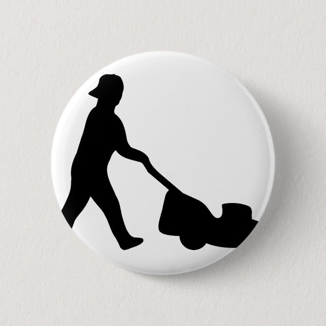 Badge Rond 5 Cm icône de tondeuse à gazon (Devant)