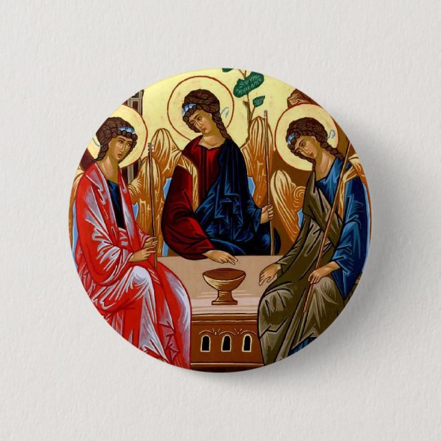 Badge Rond 5 Cm Icône de trinité (Devant)