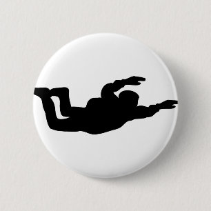 Badge Rond 5 Cm icône du parachutisme