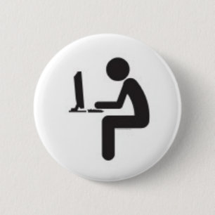 Badge Rond 5 Cm Icône d'utilisateur d'ordinateur