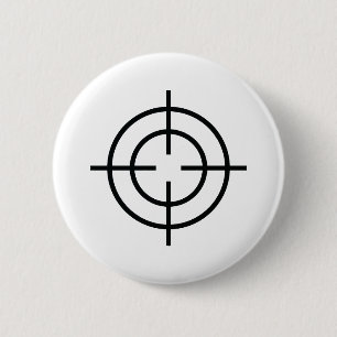 Badge Rond 5 Cm icône en forme de croix-bord noir