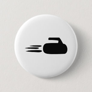 Badge Rond 5 Cm icône en forme de pierre de curling