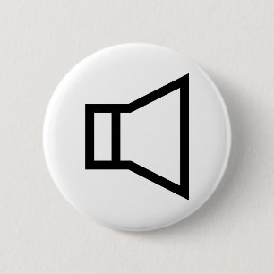 Badge Rond 5 Cm icône haut-parleur noir