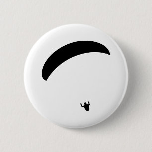 Badge Rond 5 Cm icône noire en parapente