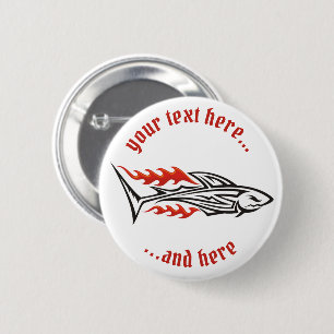 Badge Rond 5 Cm Icône tribale de requin 2