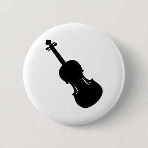 Badge Rond 5 Cm icône violon noir