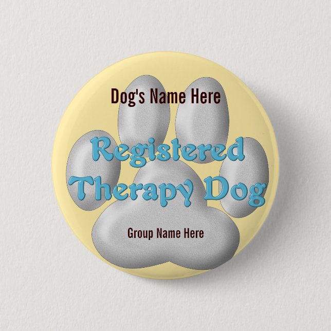 Badge Rond 5 Cm ID de chien thérapeutique (Devant)