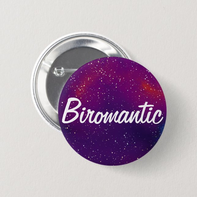 Badge Rond 5 Cm Identité de galaxie personnalisable Biromantic (Devant & derrière)