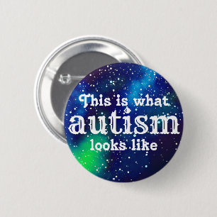 Badge Rond 5 Cm Identité personnalisable de galaxie d'autisme