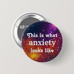 Badge Rond 5 Cm Identité personnalisable de galaxie d'inquiétude