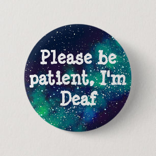 Badge Rond 5 Cm Identité personnalisable sourde de galaxie