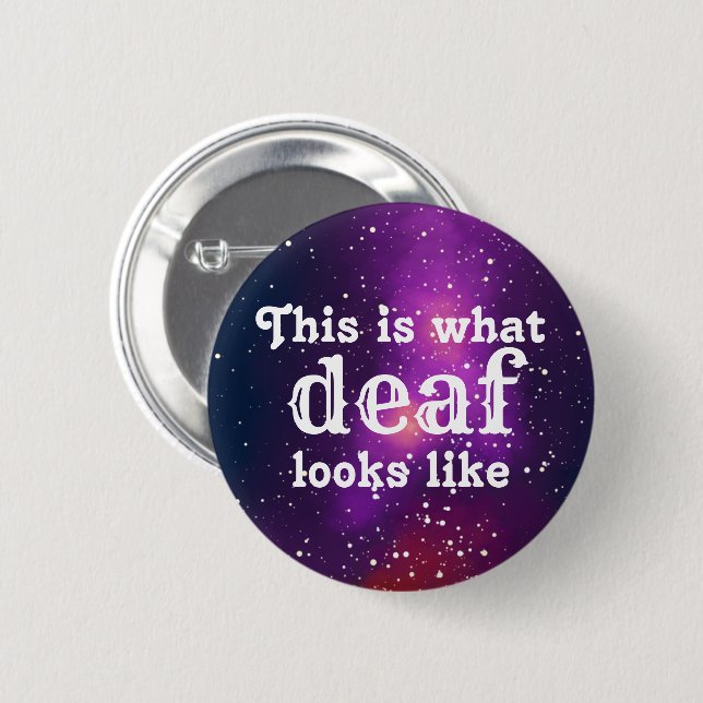 Badge Rond 5 Cm Identité personnalisable sourde de galaxie (Devant & derrière)