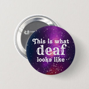 Badge Rond 5 Cm Identité personnalisable sourde de galaxie