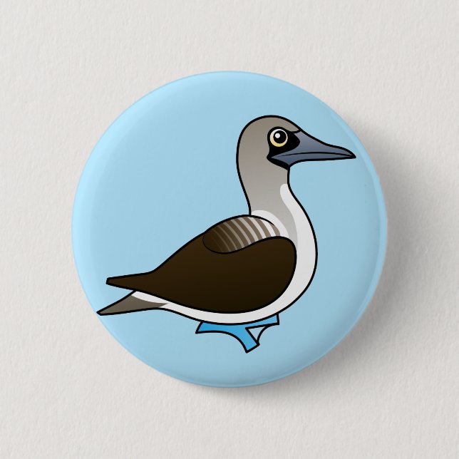 Badge Rond 5 Cm Idiot Bleu-aux pieds mignon (Devant)