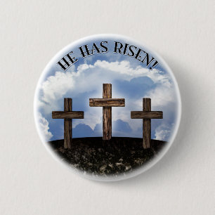Badge Rond 5 Cm Il Est Devenu Trois Croix Robustes