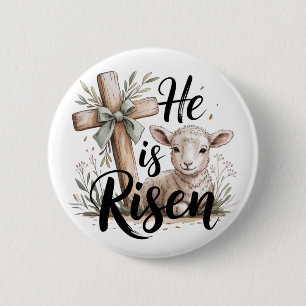Badge Rond 5 Cm Il Est Ressuscité Pâques