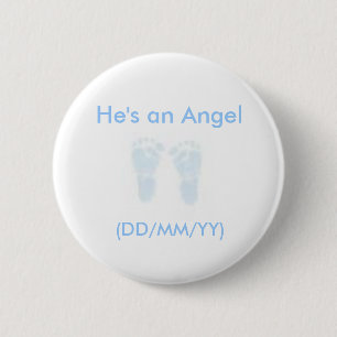 Badge Rond 5 Cm Il est un bouton d'ange