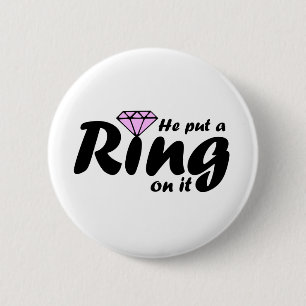 Badge Rond 5 Cm Il y a mis une bague - pour que l'épouse soit
