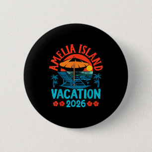 Badge Rond 5 Cm Île Amelia Floride 2026 Vacances Plage Été V