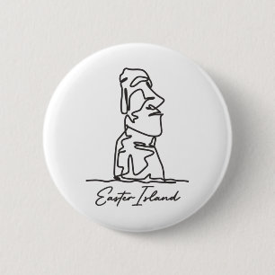 Badge Rond 5 Cm Île de Pâques Isla De Pascua Polynésie Chili Statu