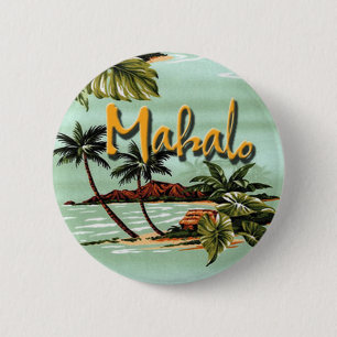 Badge Rond 5 Cm Île hawaïenne de Mahalo